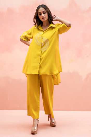 AM by Anita Mittal Twinkle High-Low Shirt & Pant Set 