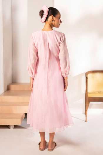 AM by Anita Mittal Zoya Mul Chanderi Tunic & Pant Set 