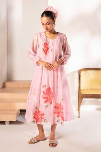AM by Anita Mittal Zoya Mul Chanderi Tunic & Pant Set 