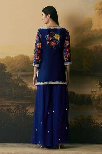 Chandrima Floral Bloom Short Kurta With Sharara 