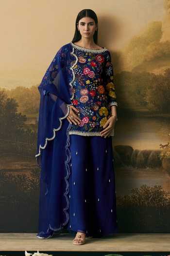 Chandrima Floral Bloom Short Kurta With Sharara 