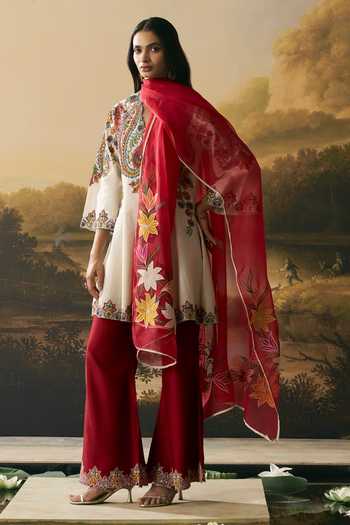 Chandrima Paisley Short Kurta With Bell Bottom Pant