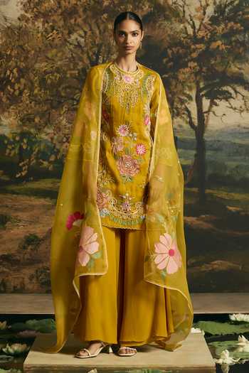 Chandrima Floral Medley Short Kurta With Sharara