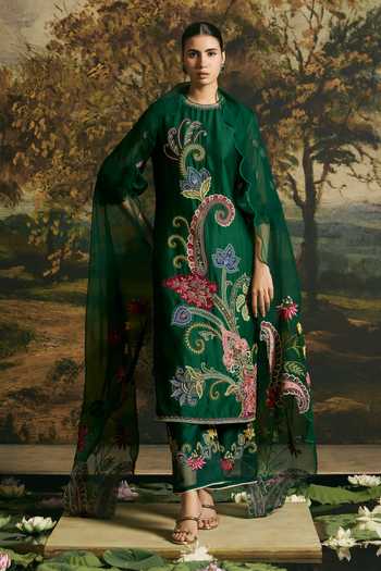 Chandrima Emerald Green Paisley Dupatta