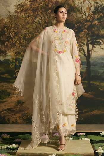Chandrima Ivory Cutwork Dupatta