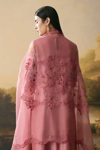 Chandrima Pink Cutwork Dupatta