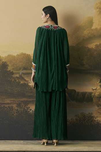 Chandrima Floral Textured Kimono Tunic With Pant