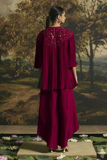 Chandrima Cutwork Textured Tunic With Tulip Pant