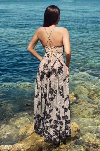 Nitika Gujral Chantilly Noir Applique Work Gown 