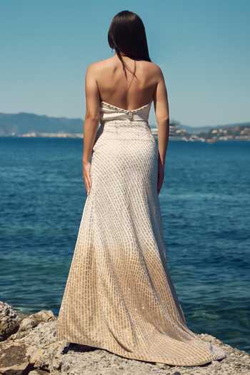 Nitika Gujral Ivory Ombre Radiance Gown 