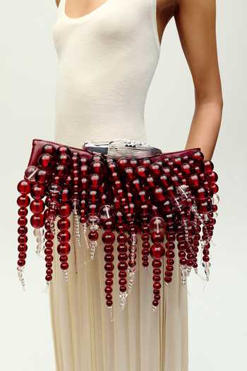 Buy_Outhouse_Maroon Koko Halo Cascade Clutch 