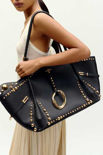 Outhouse_Black The Rebel Embellished Tote Bag _at_Aza_Fashions