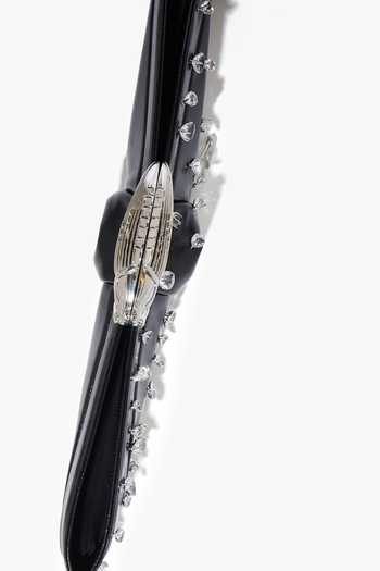 Outhouse_Black Koko Embellished Wing Clutch _Online_at_Aza_Fashions