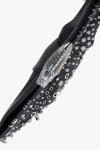 Outhouse_Black Koko Aeronaut Studded Clutch _at_Aza_Fashions