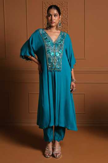 Sonia Khatri The Firuza Embroidered Kaftan & Pant Set