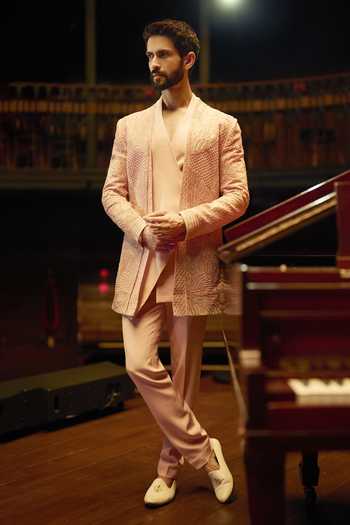 Varun Chakkilam Rose Distilled Jacket Set