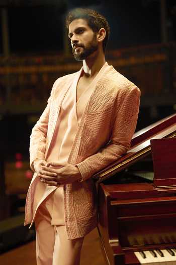 Varun Chakkilam Rose Distilled Jacket Set