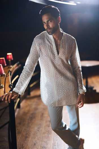 Varun Chakkilam Reverse Sky Kurta Set