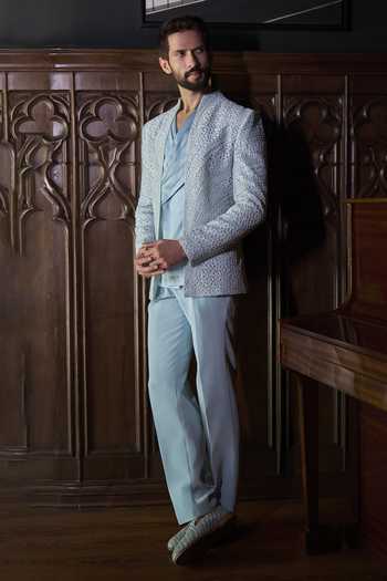 Varun Chakkilam Blue Horizon Jacket Set
