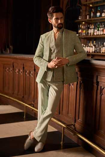 Varun Chakkilam Silence In Sage Jacket Set