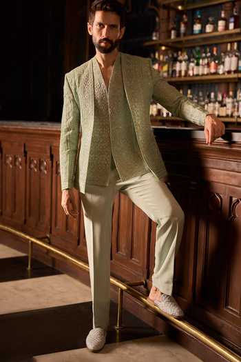Varun Chakkilam Silence In Sage Jacket Set