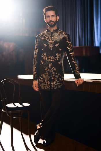 Varun Chakkilam Russet Embroidered Sherwani Set