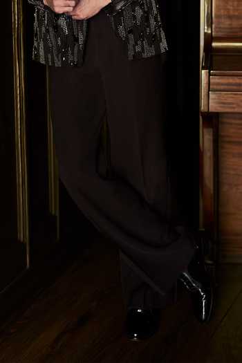 Varun Chakkilam Black Crepe, Satin Midnight Monarch Blazer Set Online at Aza Fashions Varun Chakkilam_Black Crepe, Satin Midnight Monarch Blazer Set _Online_at_Aza_Fashions