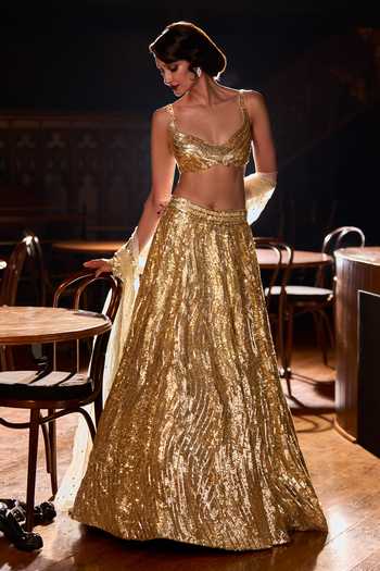Varun Chakkilam Aurum Metallic Lehenga Set