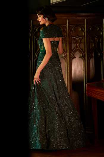 Varun Chakkilam Emerald Martini Lehenga Set