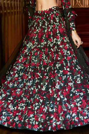 Buy Varun Chakkilam Multi Color Organza, Satin Sweetheart Neck Elysian Bloom Lehenga Set Online at Aza Fashions Buy_Varun Chakkilam_Multi Color Organza, Satin Sweetheart Neck Elysian Bloom Lehenga Set _Online_at_Aza_Fashions