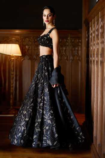 Varun Chakkilam Noir Jardin Lehenga Set
