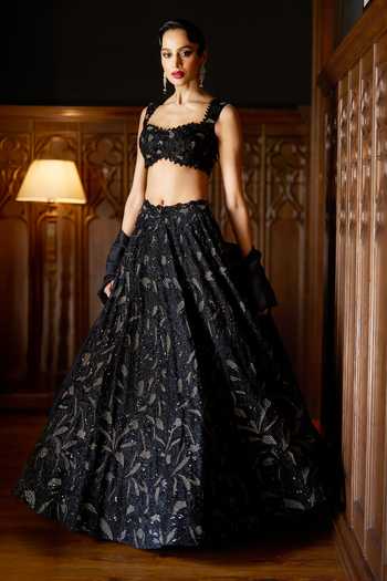 Varun Chakkilam Noir Jardin Lehenga Set