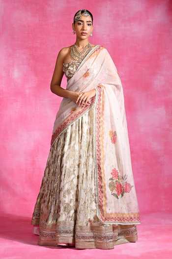 Rishi and Vibhuti Ebony Hand Embroidered Lehenga Set 