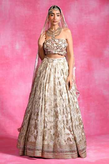 Rishi and Vibhuti Ebony Hand Embroidered Lehenga Set 