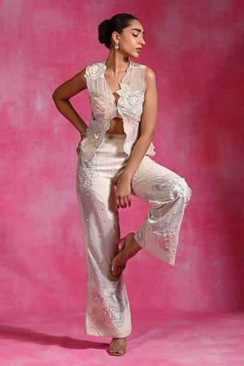 Rishi and Vibhuti Ebony Patchwork Jacket & Pant Co-ord Set