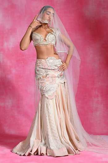 Rishi and Vibhuti Ornament Embellished Skirt Set