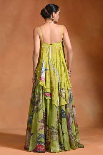 Rishi and Vibhuti Oasis Flared Top & Lehenga Set 