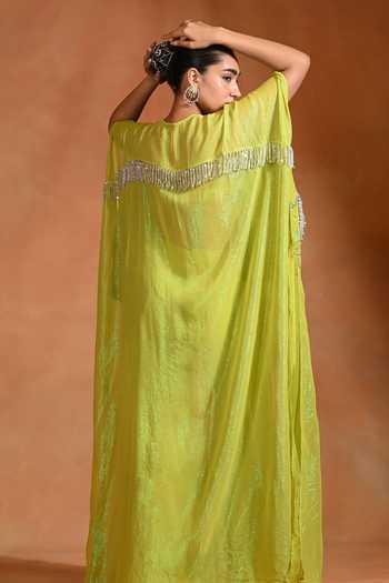 Rishi and Vibhuti Zing Patchwork Kaftan & Flared Pant Set