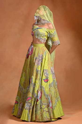 Rishi and Vibhuti Brat Patchwork Embellished Lehenga & Blouse Set 