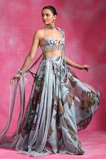 Buy Rishi and Vibhuti Blue Organza, Crepe Embroidery, Chaand Baag Braided Cape And Lehenga Set Online at Aza Fashions Buy_Rishi and Vibhuti_Blue Organza, Crepe Embroidery, Chaand Baag Braided Cape And Lehenga Set _Online_at_Aza_Fashions