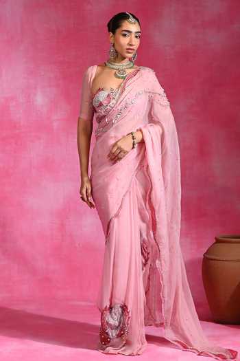 Rishi and Vibhuti Baharra Pre-Stitched Saree With Blouse 