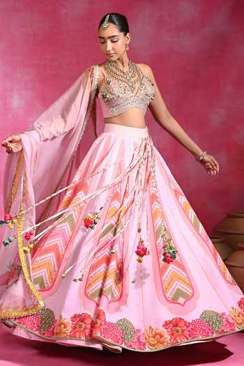 Rishi and Vibhuti Mehar Tassel Embellished Lehenga Set 