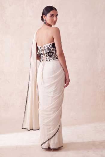 Two Sisters By Gyans Pre-Draped Saree With 3D Embroidered Corset 