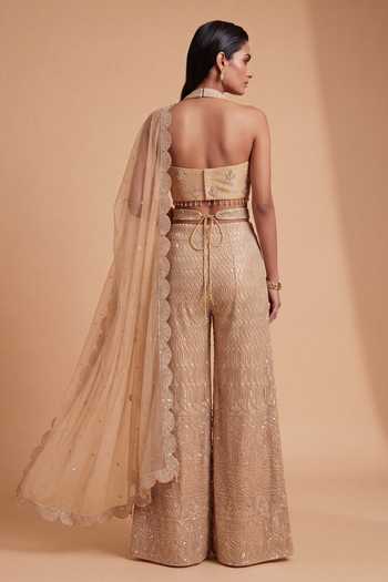Two Sisters By Gyans Hand Embroidered Top & Palazzo Set 