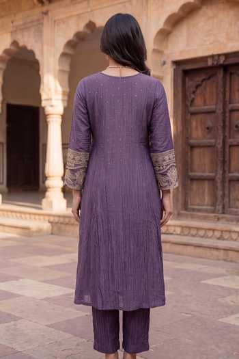 Two Sisters By Gyans Antque Zari Embroidered Straight Kurta Set 