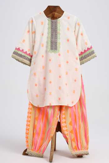 MINIME ORGANICS Butti Print Kurta & Salwar Set 