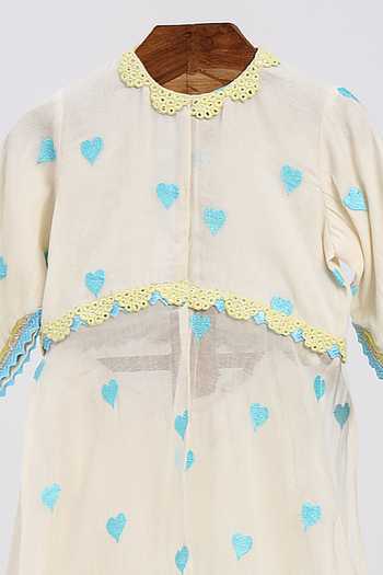 Buy MINIME ORGANICS Off White Cotton, Shantoon Heart Embroidered Kurta And Sharara Set Online at Aza Fashions Buy_MINIME ORGANICS_Off White Cotton, Shantoon Heart Embroidered Kurta And Sharara Set _Online_at_Aza_Fashions