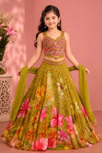 Neha Khullar Floral Print Embroidered Blouse Lehenga Set 