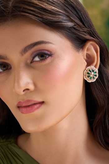 Nazaakat By Samara Singh Floral Embellished Stud Earrings