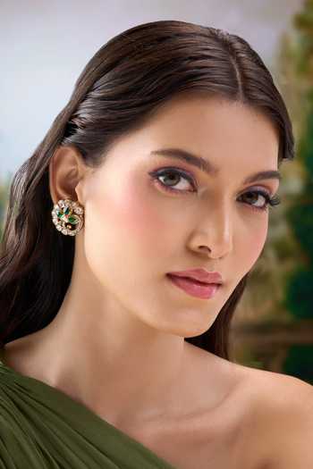 Nazaakat By Samara Singh Floral Pattern Studded Earrings 